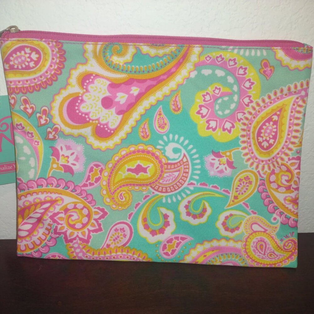 Summer Paisley Zipper Pouch, New with tags